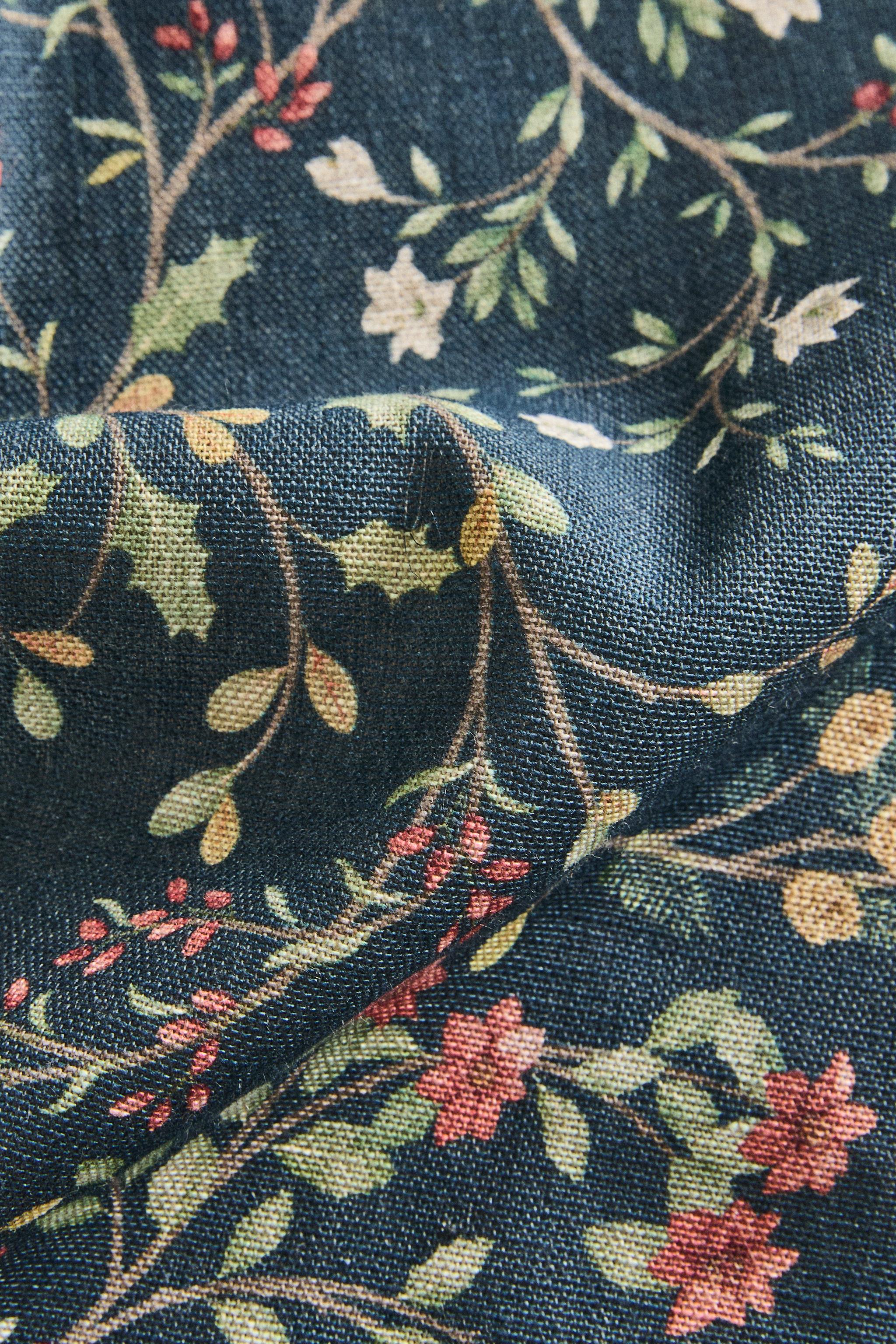 CHRISTMAS FLORAL COTTON LINEN TABLECLOTH